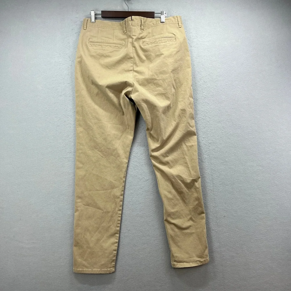 Mott & Bow Charles Chino Pants Mens 36x32* Khaki Slim Fit Preppy Stretch Twill